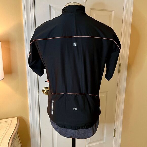 NWOT Men's Giordana Aqua Vento Zip Front Cycling Jersey in Black & Orange MEDIUM - Picture 5 of 8